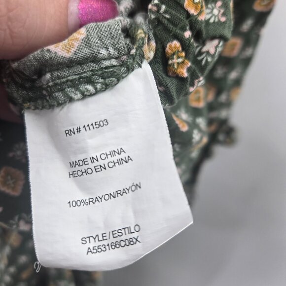 A.U.W. Green Geometric Shapes Tie Sleeve Pockets Jumpsuit 3x - Picture 14 of 15